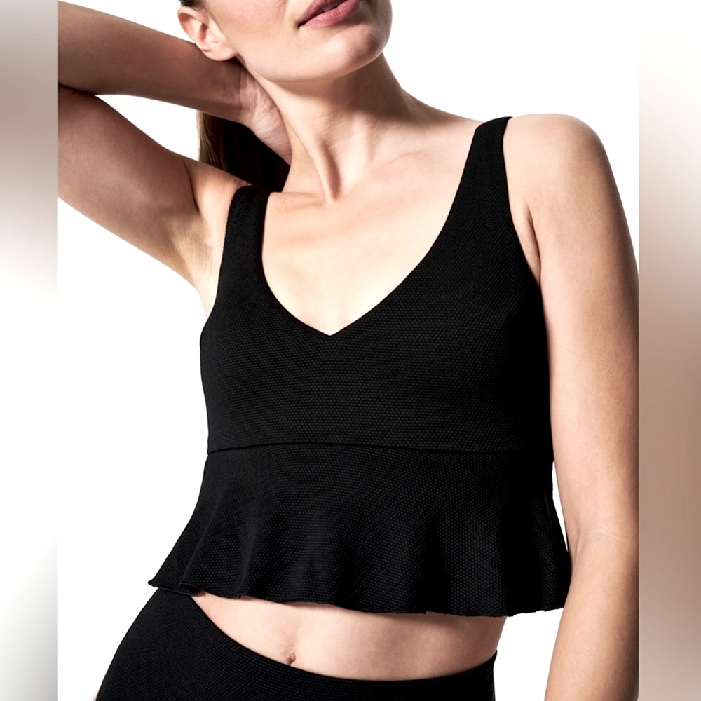 SPANX Pique Longline Flounce Swim Top